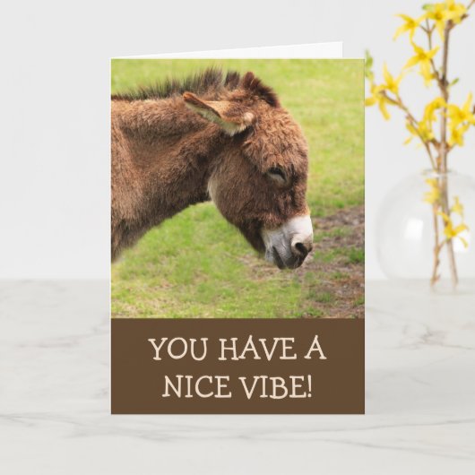 Mooie Vibe Donkey Gelukkige Verjaardag Kaart (Gele Bloem)