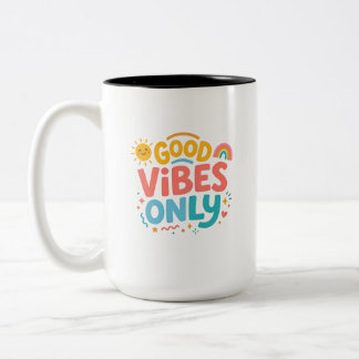 Mooie vibes Regenboog koffiemok Tweekleurige Koffiemok