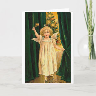 Mooie Victoriaans Christmas Angel Christmas Kaart