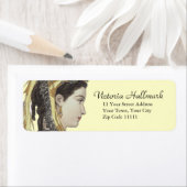 Mooie Victoriaans dame in profiel Etiket (Insitu)