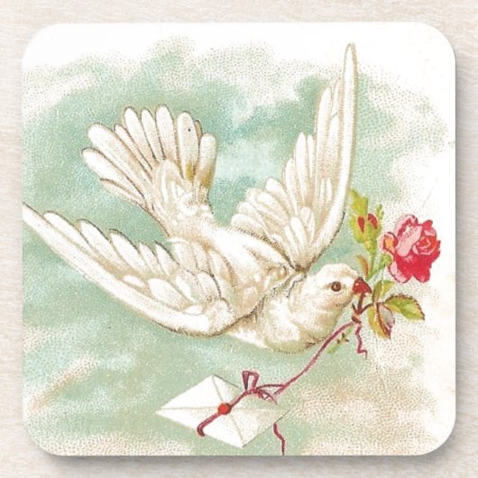 MOOIE  Victoriaans Duifletter Drankjes Onderzetter (Voorkant)