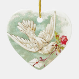 MOOIE Victoriaans Duifletter Keramisch Ornament