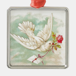 MOOIE Victoriaans Duifletter Metalen Ornament