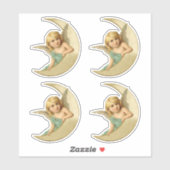 Mooie Victoriaans engel rust op de maan uitgesnede Sticker (Vel)