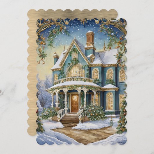 Mooie Victoriaans feestuitnodiging Kaart (Voorkant / Achterkant)