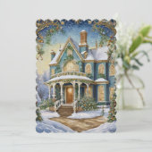 Mooie Victoriaans feestuitnodiging Kaart (Staand voorkant)