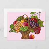 Mooie Victoriaans fruitmand Briefkaart (Voorkant / Achterkant)
