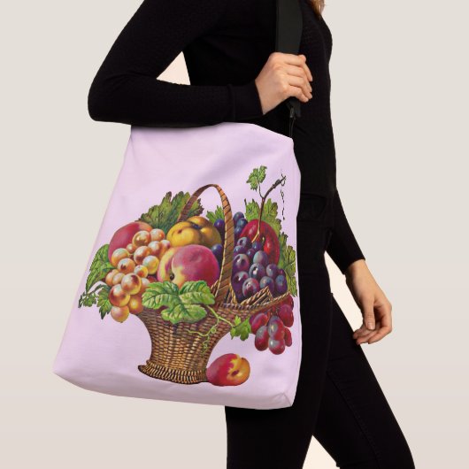 Mooie Victoriaans fruitmand print Crossbody Tas (Dichtbij)