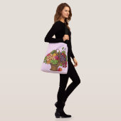 Mooie Victoriaans fruitmand print Crossbody Tas (Op model)