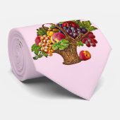 Mooie Victoriaans fruitmand print Stropdas (Opgerold)