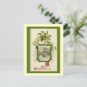 Mooie  Victoriaans kerst Kaart (Staand voorkant)