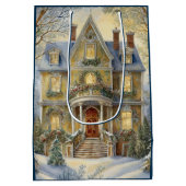 Mooie Victoriaans kerst Medium Cadeauzakje (Achterkant)
