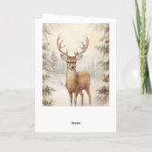 Mooie Victoriaans stijl rendier sneeuwwinter Kaart (Achterkant)
