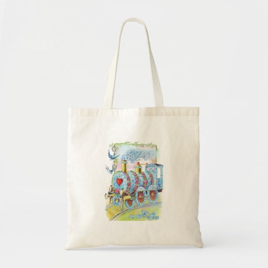 Mooie  Victoriaans Valentijn Bloementrein Tote Bag (Voorkant)