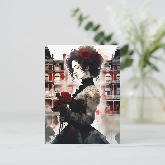 Mooie Victoriaans vrouw Briefkaart (Staand voorkant)