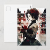 Mooie Victoriaans vrouw Briefkaart (Voorkant / Achterkant)