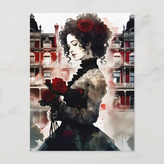 Mooie Victoriaans vrouw Briefkaart (Voorkant)