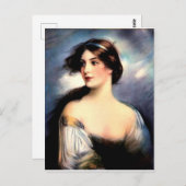 mooie Victoriaans vrouw met windenergie Briefkaart (Voorkant / Achterkant)