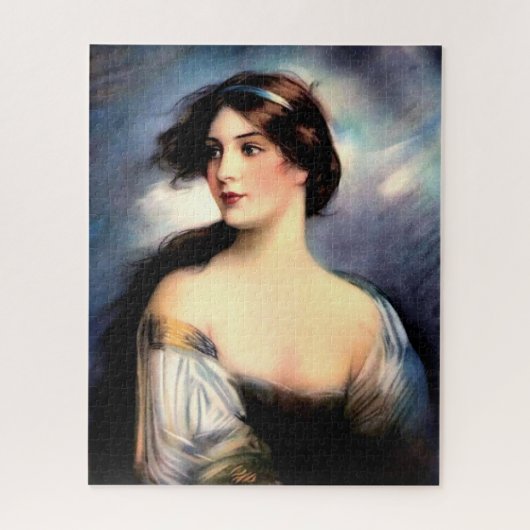 mooie Victoriaans vrouw met windenergie Legpuzzel (Verticaal)