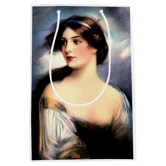 mooie Victoriaans vrouw met windenergie Medium Cadeauzakje (Voorkant)