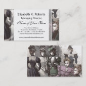 Mooie Victoriaans vrouwen in lange  jurken Visitekaartje (Voorkant / Achterkant)