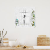 Mooie Victoriaanse Ballet Elegante Poster (Keuken)