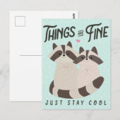 Mooie videokaart, alles is goed, accoons briefkaart (Voorkant / Achterkant)