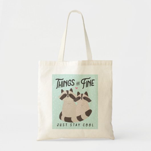 Mooie videokaart, alles is goed, accoons tote bag (Voorkant)
