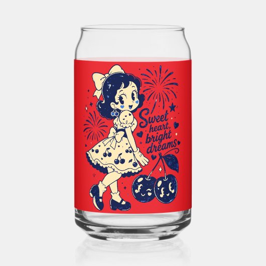 Mooie Vierde Juli Onafhankelijkheidsdag Blikvorm Glas (Voorkant)