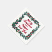 Mooie vierkante krans Vrolijk kerstfeest Servet (Hoek)