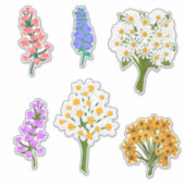 Mooie Vilt Look Bloem Boeketten Daisies Sticker (Voorkant)