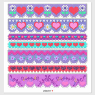 Mooie vilten stijl Valentijnsdag randen Sticker