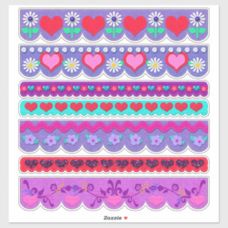 Mooie vilten stijl Valentijnsdag randen Sticker