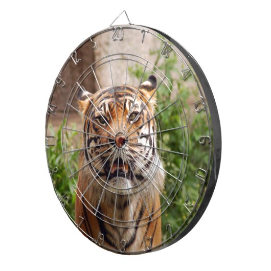Mooie vingerafdruk van tijgergezicht dartbord (Voorkant Rechts)
