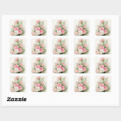 Mooie vintage anjers bloem sticker (Vel)