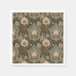 Mooie Vintage Art Nouveau Bloemenschildering Patro Servet
