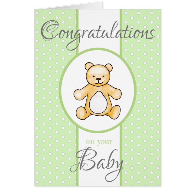 Mooie vintage baby shower teddybeer (Voorkant)