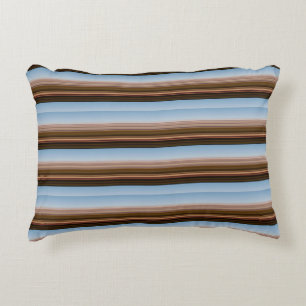 Mooie vintage blauwe bruine strepen accent kussen