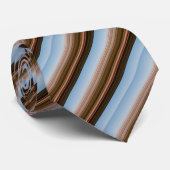 Mooie vintage blauwe bruine strepen stropdas (Opgerold)