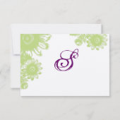 Mooie Vintage Bloem Bruiloft RSVP Kaart (Achterkant)