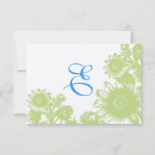 Mooie Vintage Bloem Bruiloft RSVP Kaart (Achterkant)