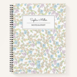 Mooie Vintage Bloem Coquette Spiraal  Notitieboek