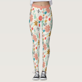 Mooie Vintage Bloem Patroon Bloemendesign Yoga Leggings
