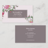 Mooie vintage bloem visitekaartje (Voorkant / Achterkant)