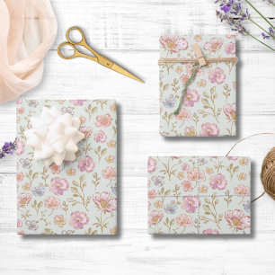 Mooie Vintage Bloemen Bloempatroon Inpakpapier Vel
