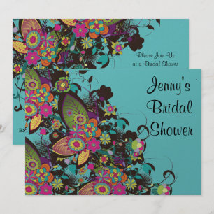 mooie vintage bloemen feestelijke bruidsdouche kaart