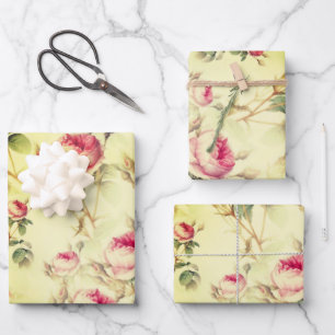 Mooie vintage bloemen inpakpapier vel