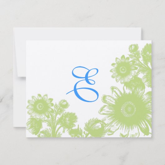 Mooie Vintage Bloemen Trouw RSVP Kaart (Achterkant)