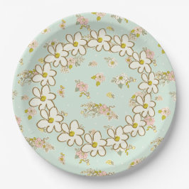 Mooie vintage bloemendaisy shabby chic papieren bordje