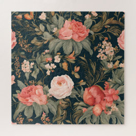 Mooie Vintage Bloemige Roos Bloemen Legpuzzel